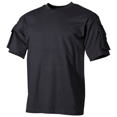T-shirt tactique à manches longues avec panneau VELCRO et poche NOIR