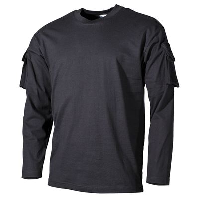 T-shirt tactique avec panneau VELCRO et poche sur la manche NOIR
