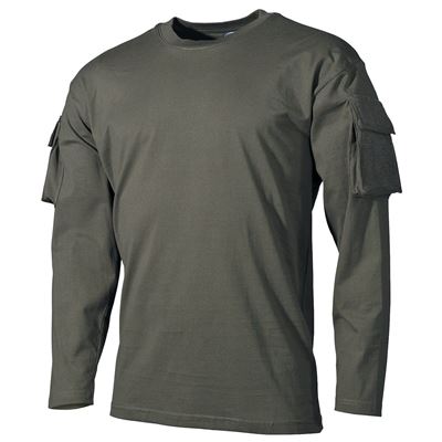 T-shirt tactique avec panneau VELCRO et poche sur la manche VERT