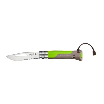Couteau VRI INOX n° 08 OUTDOOR lame combinée VERT