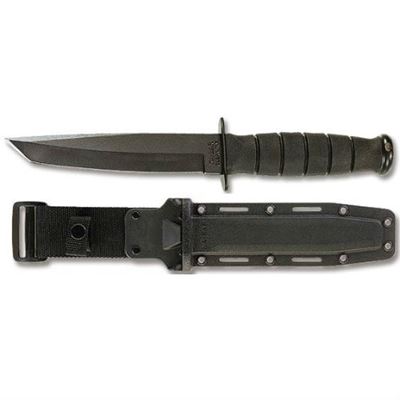 Couteau court FIGHTING/UTILITY TANTO lame lisse NOIR KA-BAR 02-5054 2