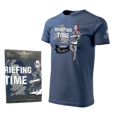 T-shirt BRIEFING TIME BLEU