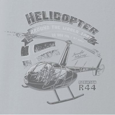 T-shirt femme hélicoptère ROBINSON R-44 GRIS ANTONIO® 0214601 2