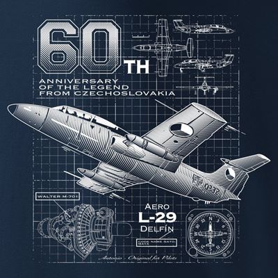 T-shirt avion d'entraînement L-29 DELFÍN BLEU ANTONIO® 0214831 3