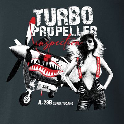 T-shirt TURBO PROPELLER avec l'avion A-29B Super Tucano GRIS ANTONIO® 0214881 2
