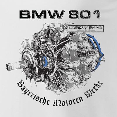 T-shirt avec moteur d'avion BMW 801 BLANC ANTONIO® 0214911 2
