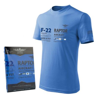 T-shirt F-22 RAPTOR BLEU