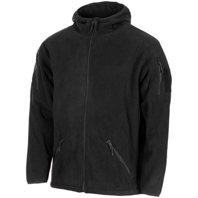 Sweat-shirt à capuche et fermeture éclair FLEECE TACTICAL NOIR