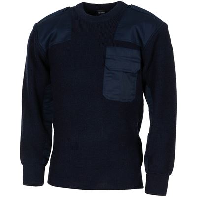 Pull BW avec poche poitrine et épaulettes BLEU