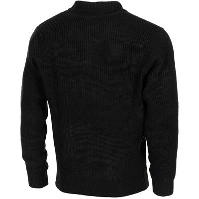 Pull islandais TROYER avec fermeture éclair NOIR MFH 05505A 2