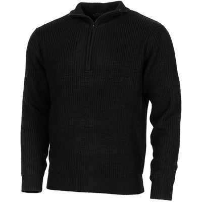 Pull islandais TROYER avec fermeture éclair NOIR