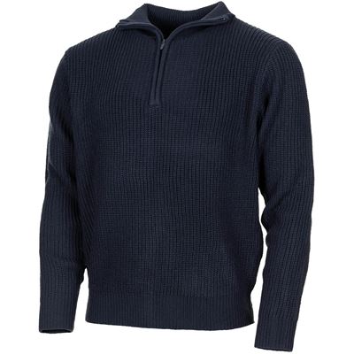 Pull islandais TROYER avec fermeture éclair BLEU