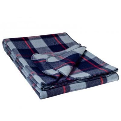 Couverture en laine à carreaux 225 x 150 cm ANTHRACITE