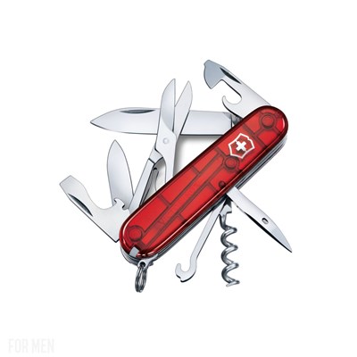 Couteau de poche CLIMBER 91 mm ROUGE transparent VICTORINOX 1.3703.T 2