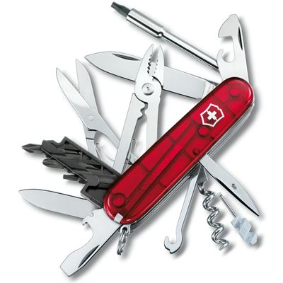 Couteau de poche CYBERTOOL 34 91 mm ROUGE transparent