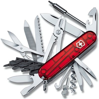 Couteau de poche CYBERTOOL 41 91 mm ROUGE transparent