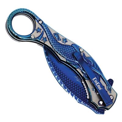 Couteau pliant MERMAID karambit BLEU ElitEdge 10-A120BL 2