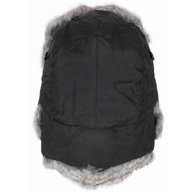 Bonnet d'hiver en fourrure de lapin NOIR MFH 10020 4