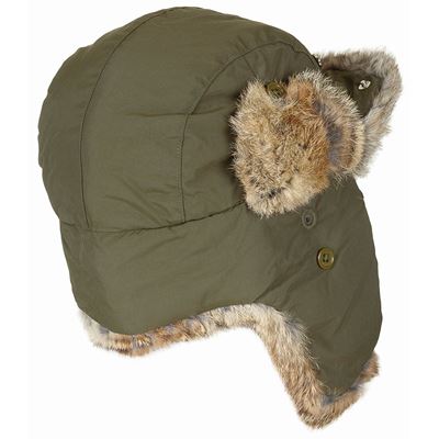 Bonnet d'hiver en fourrure de lapin VERT MFH 10021 2