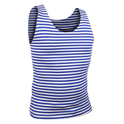 Débardeur MARINE rayé BLEU CLAIR