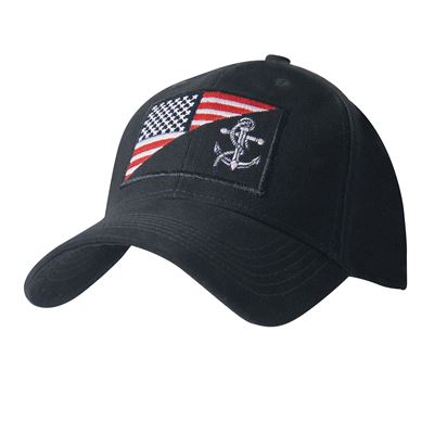 Casquette avec logo US NAVY brodé et drapeau américain BLEU