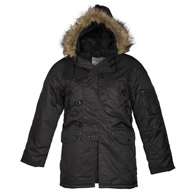 Veste pilote américaine N-3B longue NOIRE