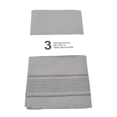 Mouchoir BW 50 x 50 cm gris à rayures lot de 3 pièces Bundeswehr 10260A010 2