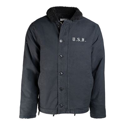 Veste d'hiver avec fourrure USN N-1 BLEUE