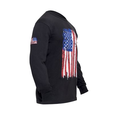 T-shirt DRAPEAU AMÉRICAIN COLORÉ à manches longues NOIR ROTHCO 10321 2