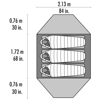 Tente pour deux personnes ELIXIR 3 VERT/ROUGE MSR 10332MSR 6