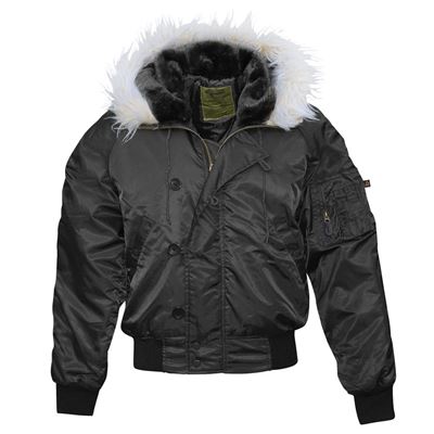 Veste aviateur Alaska N-2B avec capuche NOIRE