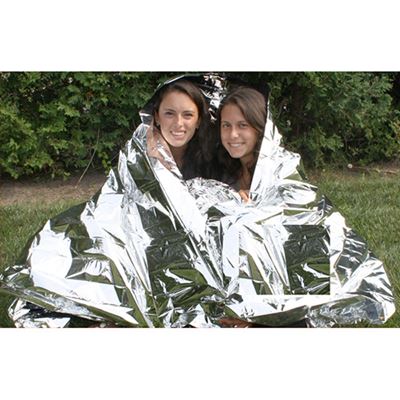 Folie de sauvetage pour 2 personnes ARGENT