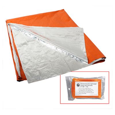 Film de sauvetage Alu 210 x 130 cm ORANGE / ARGENT