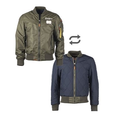 Veste d'aviateur TOMCAT réversible VERT/BLEU