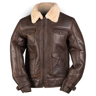 Veste en cuir US NAVY A4 SHEEPSKIN MARRON