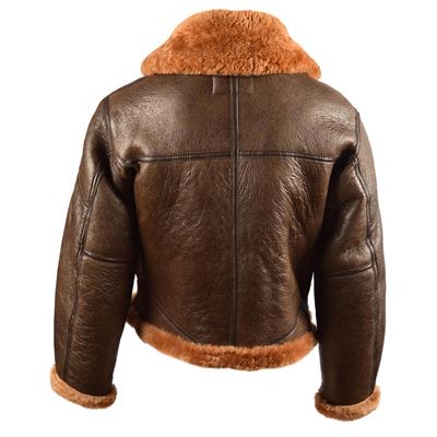 Veste en cuir UK BOMBER RAF avec col MARRON MIL-TEC® 10451009 3