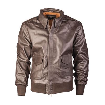 Veste en cuir US A2 avec col MARRON