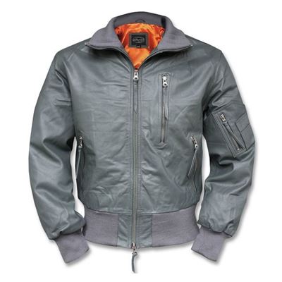 Veste en cuir BW AVIATOR GRISE