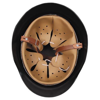 Casque en acier de la Seconde Guerre mondiale avec intérieur en cuir NOIR MFH 10553A 2