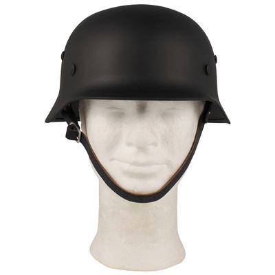 Casque en acier de la Seconde Guerre mondiale avec intérieur en cuir NOIR