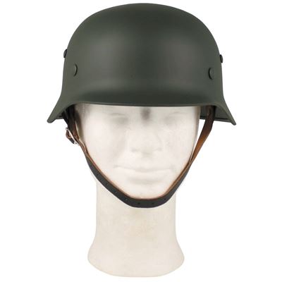 Casque en acier de la Seconde Guerre mondiale avec intérieur en cuir VERT