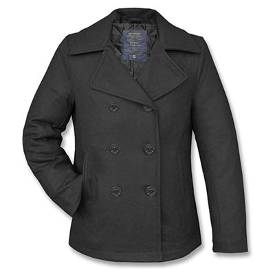 Manteau US PEA COAT en laine NOIR