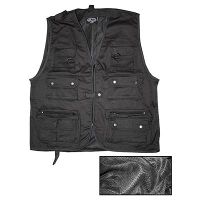 Gilet JAGD avec filet pour la chasse ou la pêche NOIR
