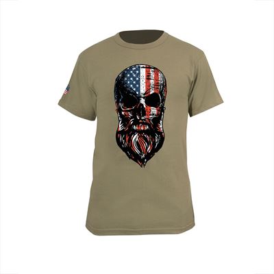 T-shirt motif USA crâne barbu COYOTE BROWN