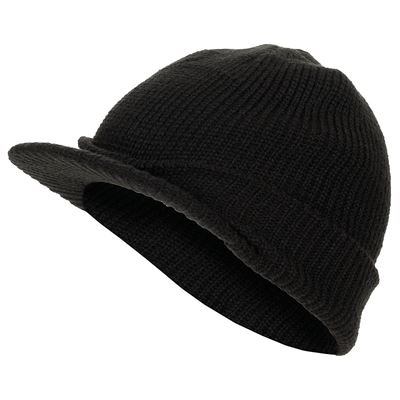 Casquette tricotée avec visière US SHIELD NOIRE