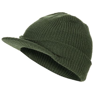 Casquette tricotée avec visière US SHIELD VERTE
