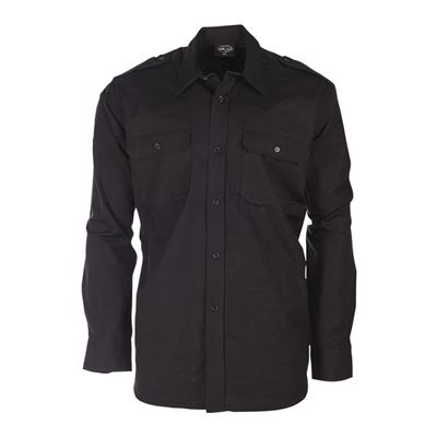 Chemise de campagne à boutons rip-stop NOIRE