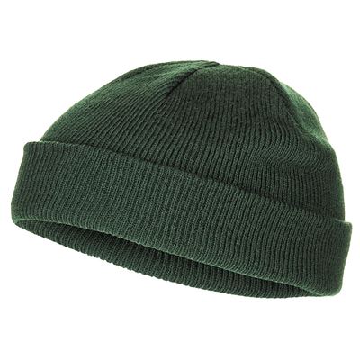Bonnet finement tricoté extra court Acrylique VERT