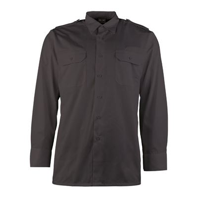 Chemise SERVIS à manches longues et boutons NOIRE
