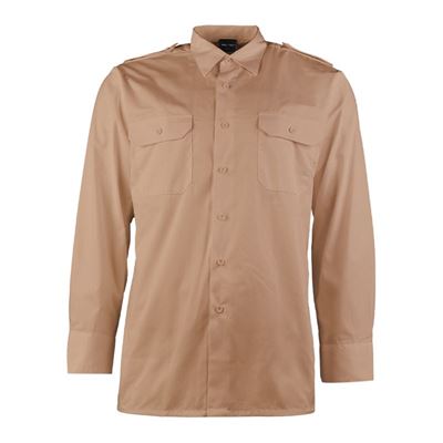 Chemise SERVIS à manches longues et boutons KHAKI
